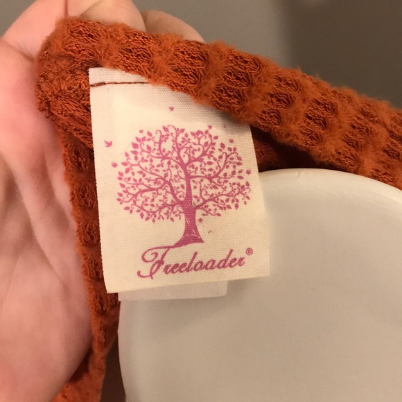 V-Neck Orange Sweater Sz S - Picture 5 of 6